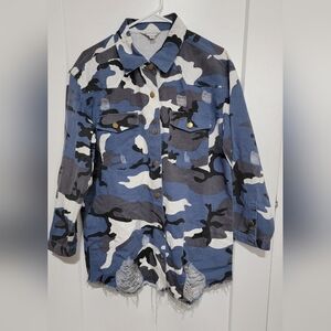 Camouflage Button-Up Jacket